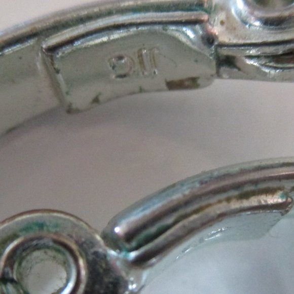 Vintage JJG Silver Hoop Earrings 1 inch round - Picture 5 of 5